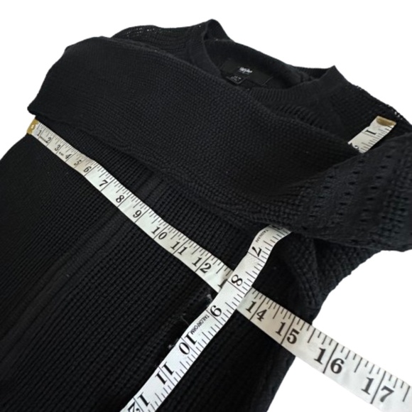 Mossimo Women's XS Black Knit Cropped Zip Up Long Sleeves Sweater Cardigan Top - Picture 12 of 16